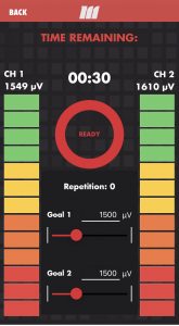 mTrigger app Train screen - dual channel activation